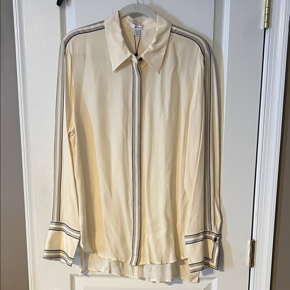 Reiss Bailey Side Striped Blouse US Size 10